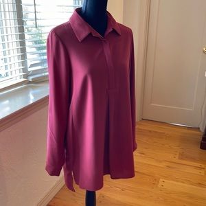 Pleione rusty red tunic top.  Size M